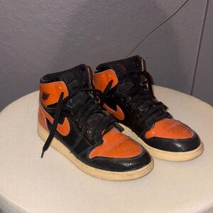 Nike Black & Orange High-Top Sneakers